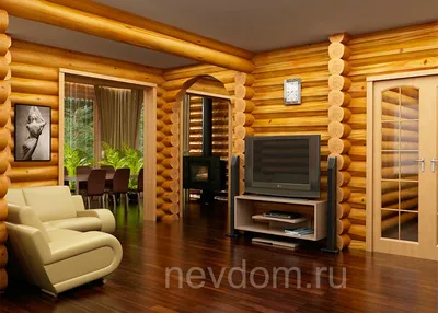 Проект дома из оцилиндрованного бревна 250 м2, цена под ключ 2 300 000 руб  - «Невский Дом», Спб