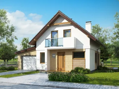 Каркасный дом - EX 1003 с гаражом на 2 машины — проект каркасного дома (2  этажа) в Калуге | «Кирстрой»