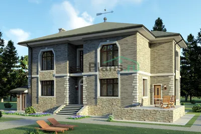 Проект загородного дома в стиле Барнхаус с тремя санузлами, гостиной с  камином, кладовой у крыльца D5574 | Каталог проектов Домамо