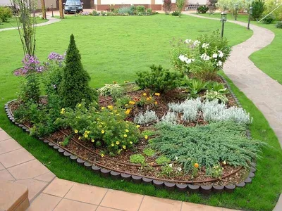 Дизайн маленького участка перед домом: Ландшафтный дизайн на 6 сотках с  огородом, как организовать маленький огород | Houzz Россия