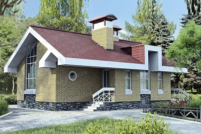 Проект одноэтажного дома из кирпича К002 под ключ - Цена от 19 530 руб. |  Жизнь за городом