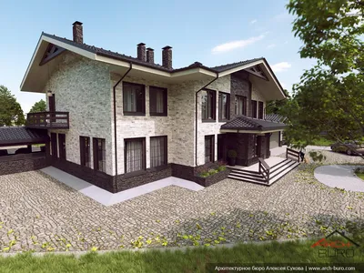 387A «Отдых» - проект коттеджа с мансардой, с большой террасой, дача, дом  для отдыха: цена | Купить готовый проект с фото и планировкой