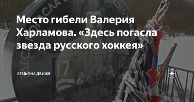 Место гибели Валерия Харламова. «Здесь погасла звезда русского хоккея» |  Семья на движе | Дзен