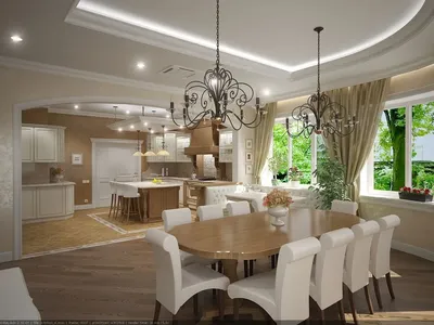 Дизайн кухни-столовой в частном доме... Тернополь