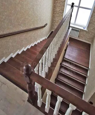 Прямая лестница в частном доме - Облицовка ступеней \"Монолит\"