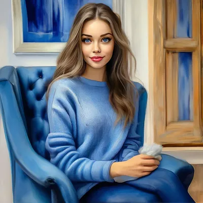 Молодая симпатичная женщина в свитере и шарфе, улыбающаяся дома, позитивная  зима стоковое фото ©iordani 87858334