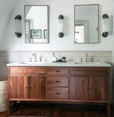 Ванные комнаты в деревянном доме –135 лучших фото-идей дизайна интерьера  ванной | Houzz Россия
