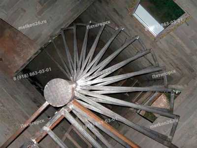 кованая винтовая лестница на мансарду- Наша Ковка