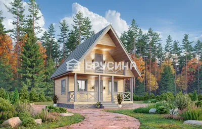 Дома из бруса до 100 кв м под ключ в Москве: проекты и цены на  строительство брусовых домов