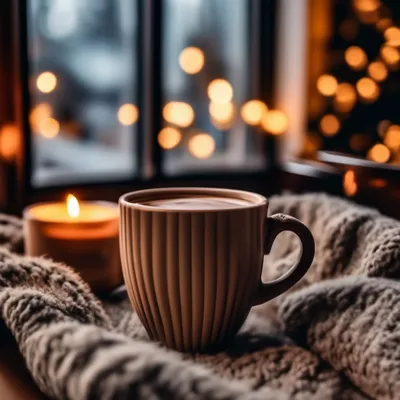 Зимний вечер дома с тёплым кофе …» — создано в Шедевруме