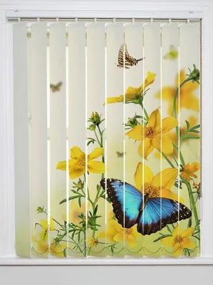 Фотожалюзи с рисунком цветочек и бабочки - Ideal Trade Tex