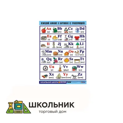 Таблица демонстрационная Французский алфавит в картинках (с  транскрипцией)(винил 100х140)