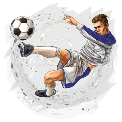 Нарисованный От Руки Векторный Рисунок С Футбольный Мяч И Гранж — стоковая  векторная графика и другие изображения на тему Футбол - iStock