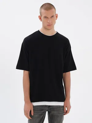 Оверсайз футболка на каждый день, цвет: черный купить в интернет-магазине  ТВОЕ, арт.95532