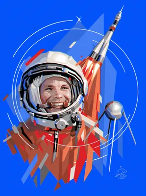 Yuriy Gagarin | Poster art, Illustration art, Illustration design