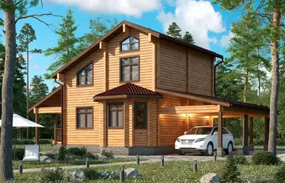 Гараж на 2 машины с хозблоком - 61,8 м² - Строительство каркасных  деревянных домов - Ingitrade.by