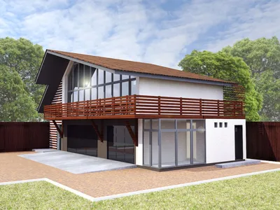 Проект дома с гаражом и террасой - подробное описание | СТРОИМ ДОМ вместе