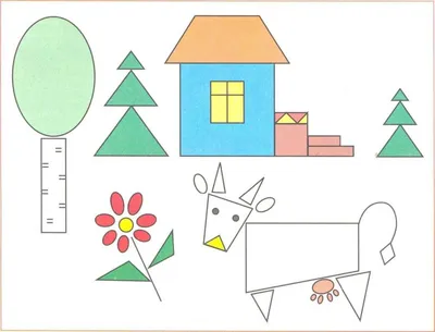 картинки из геометрических фигур - Поиск в Google | Геометрические фигуры,  Для детей, Поделки