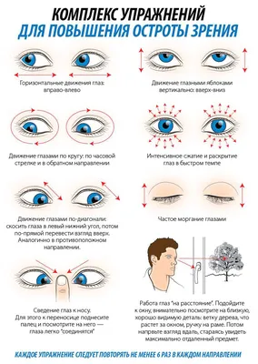 Гимнастика для глаз. Инфографика - Госпиталь микрохирургии глаза доктора А.  Исманкулова