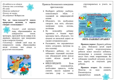 Правила безопасности для детей осторожно: сосульки, гололёд!