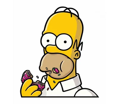 Гомер Симпсон с пончиком кружка с кантом (цвет: белый + черный) | Все  футболки интернет магазин футболок. Дизайнерские футболки, футболки The  Mountain, Yakuza, Liquid Blue
