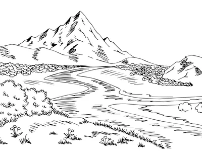 Раскраски раскраски горный пейзаж раскраски для детей горный пейзаж...