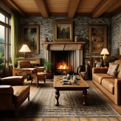 Уютная и стильная гостиная в деревянном доме | Деревянные дома, Дом,  Гостиная в загородном доме
