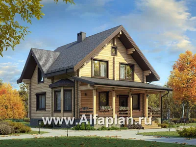 Проект: Деревянный дом из бруса с гаражом, 8.2х11.5м. 107.5 м2 – цена,  характеристики, комплектация