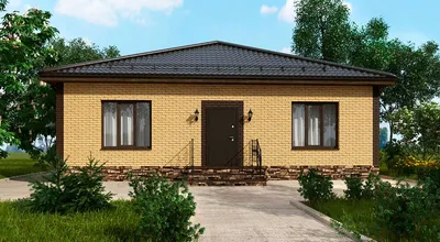 Одноэтажный Дом из Кирпича (Проект 20) | Цена: 3 932 350 руб.