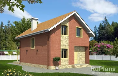 Rg1451 - Проект небольшого узкого дома из кирпича