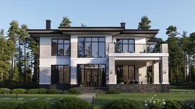 Дом в стиле Райта с фасадом из клинкерного кирпича «Vanguard» |  Проектирование и строительство