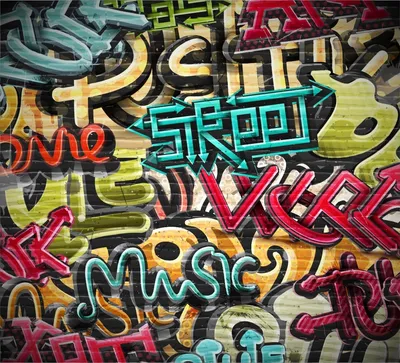 Векторные граффити и хип-хоп шрифт в стиле 90-х. Векторное изображение  ©Makalo86 465466464