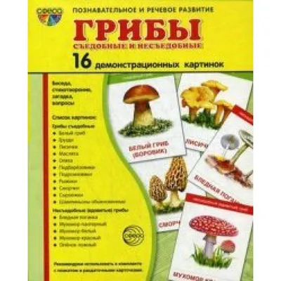 Набор карточек. Грибы съедобные и не съедобные. 16 демонстрационных картинок  174х220 - купить с доставкой по выгодным ценам в интернет-магазине OZON  (713501143)