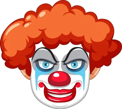 Изображение клоуна с красочным гримом на лице