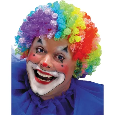 Клоун с баллоном и красками на фотографии