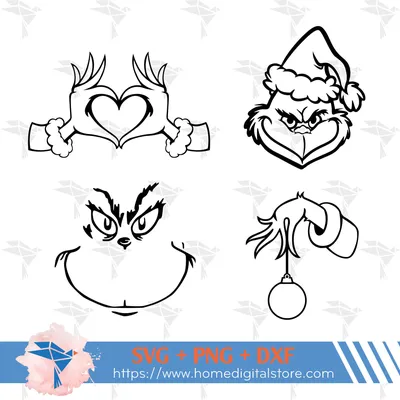 The Grinch Face Funny Grinch Svg, Grinch Christmas SVG Digital File