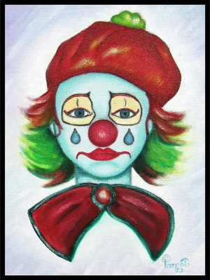 Красивая картинка грустного клоуна в профиль