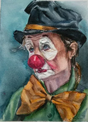 Изображение грустного клоуна в профиль