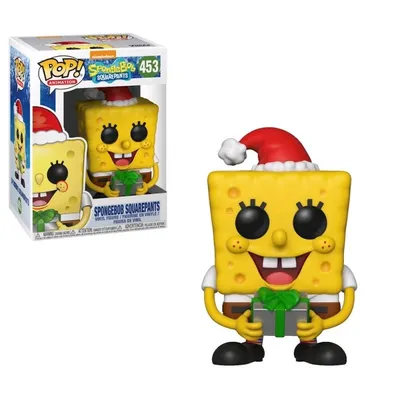 Губка Боб Квадратные Штаны с подарком (SpongeBob SquarePants Holiday) из  мультика Губка Боб Квадратные Штаны