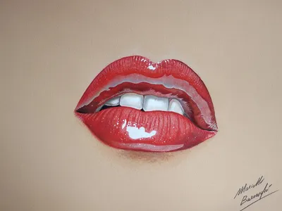 Красивые губы рисунки - 86 фото