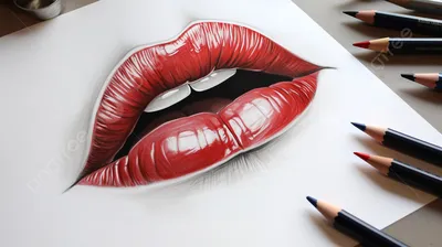 Мультяшные губы рисунок - 74 фото