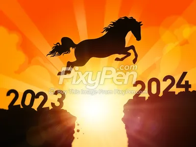 Happy New Year 2024 Horse Wallpaper and Background • PixyPen