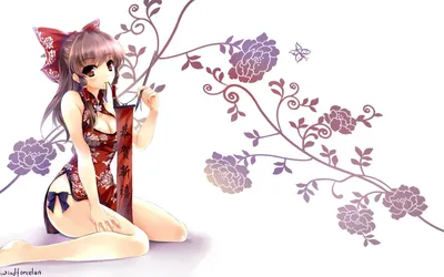 аниме девушка в традиционном китайском кимоно с цветами, японские аватарки  фон картинки и Фото для бесплатной загрузки