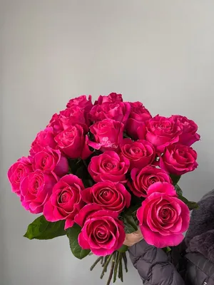 Купить Букет из 25 ярко розовых роз «Яркая фуксия» за 6 250 руб. в  Красноярске