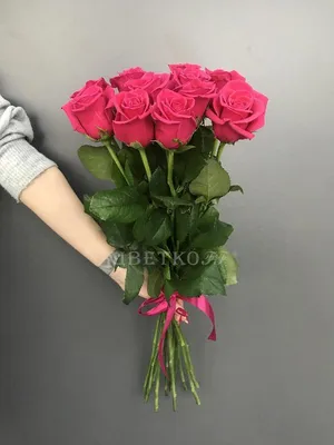 Ярко-розовые пионовидные розы - шар за 6 290 руб. | Бесплатная доставка  цветов по Москве