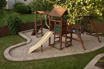 Детские площадки (30 фото на даче) от 3 до 15 лет: деревянные, пластиковые,  игровые