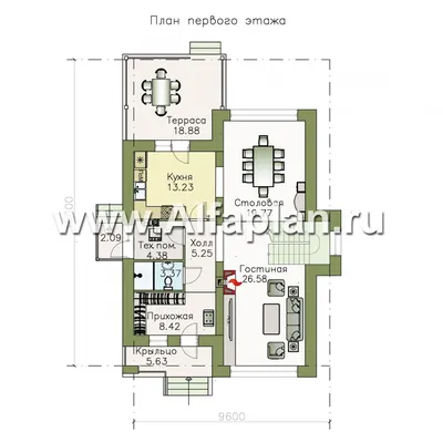 Проекты домов от Евгения Мороза: №117-01. Готовый проект: Мансардный дом на  две семьи (291,9 м2)