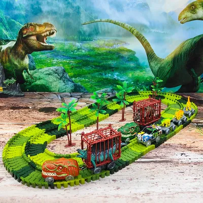 Иллюстрация 1 из 4 для Поезд из 3 вагонов с динозавром Лаурой (Т57086) |  Лабиринт - игрушки.