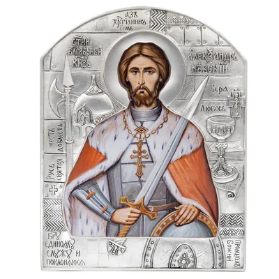 Икона княза Александра Невского с ростовым изображением заказать