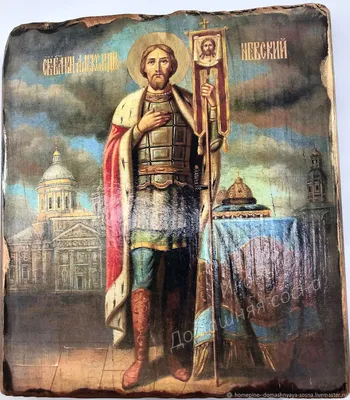 Рукописная мерная Икона святого Александра Невского -7232 купить с  доставкой по миру